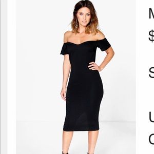 off shoulder cap sleeve SEXY and CLASSY dress!